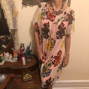 Floral velvet dress